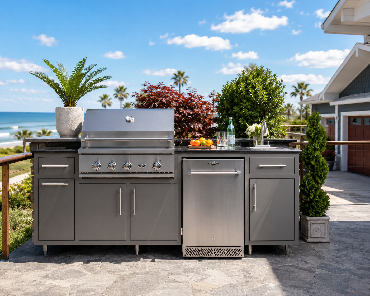Stono Outdoor Living Engineered Outdoor Kitchen in coastal setting