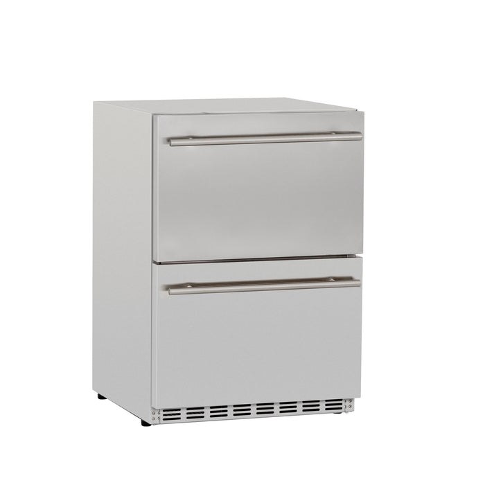 TrueFlame 24" 5.1 Cu. Ft. Deluxe Outdoor Rated 2-Drawer Refrigerator - TF-RFR-24DR2-A