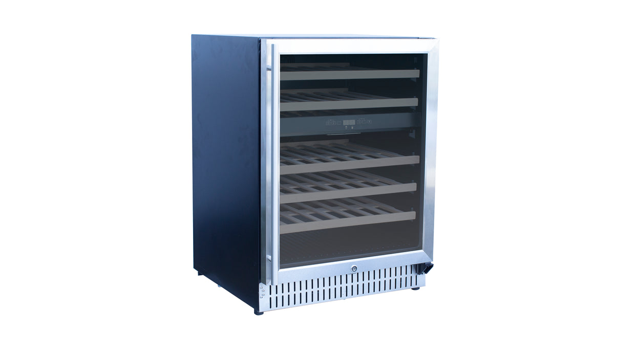 TrueFlame 24" 5.3 Cu. Ft. Outdoor Rated Dual Zone Wine Cooler - TF-RFR-24WD