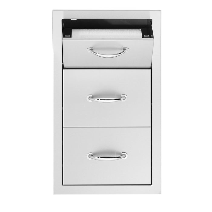 TrueFlame 17" Vertical 2-Drawer & Paper Towel Holder Combo - TF-TDC-17-A