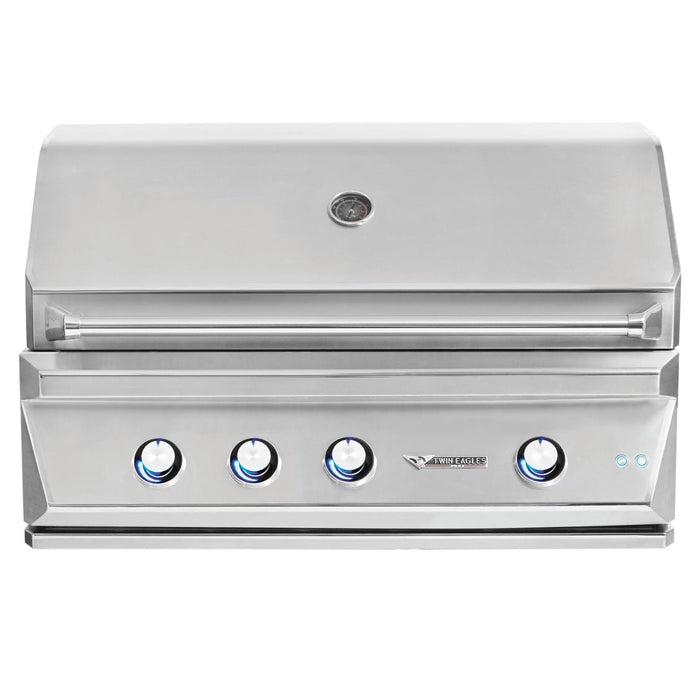 Twin Eagles 36-Inch 3-Burner Built-In Natural Gas Grill with Infrared Rotisserie Burner - TEBQ36R-CN