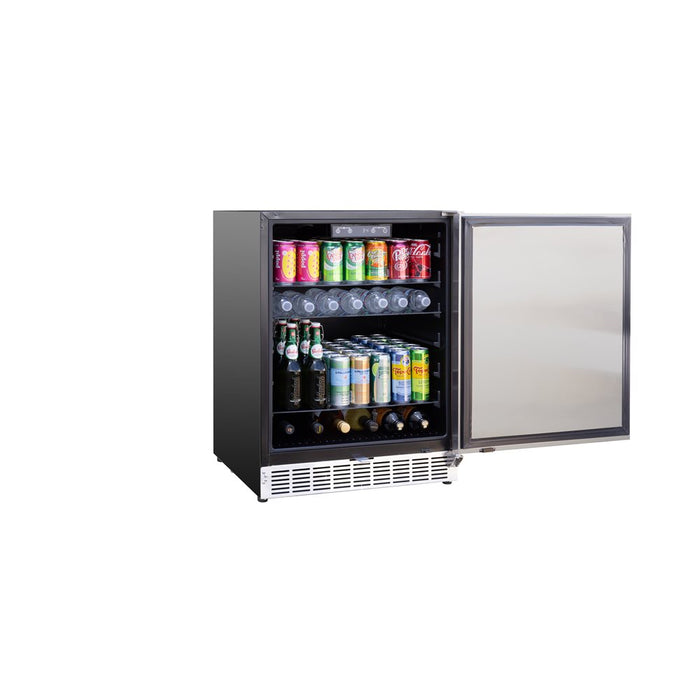 TrueFlame 24" 5.0 Cu. Ft. Outdoor Rated Refrigerator - 125-AMD-RFR-24S-B