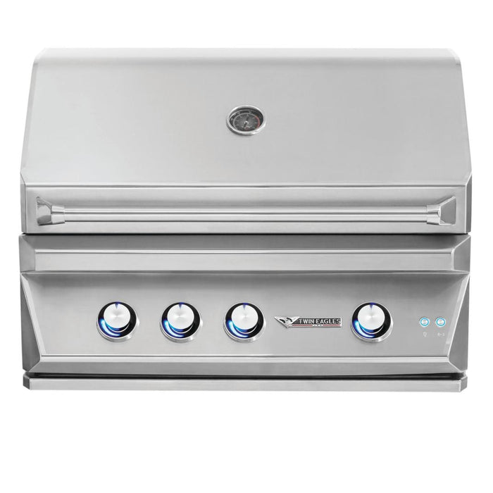 Twin Eagles 36-Inch 3-Burner Built-In Natural Gas Grill with Infrared Rotisserie Burner - TEBQ36R-CN