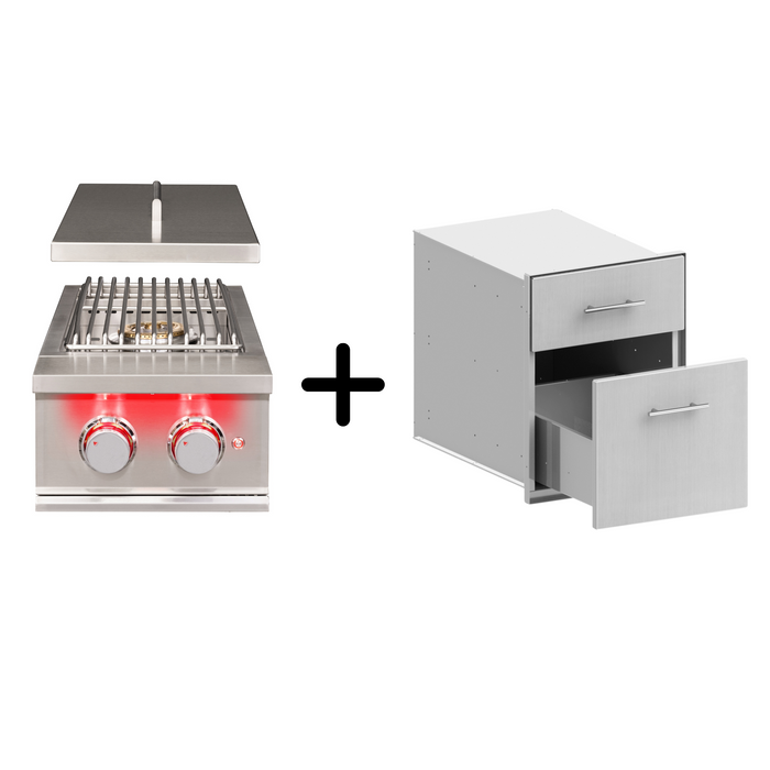 TrueFlame Double Side Burner + Storage Component