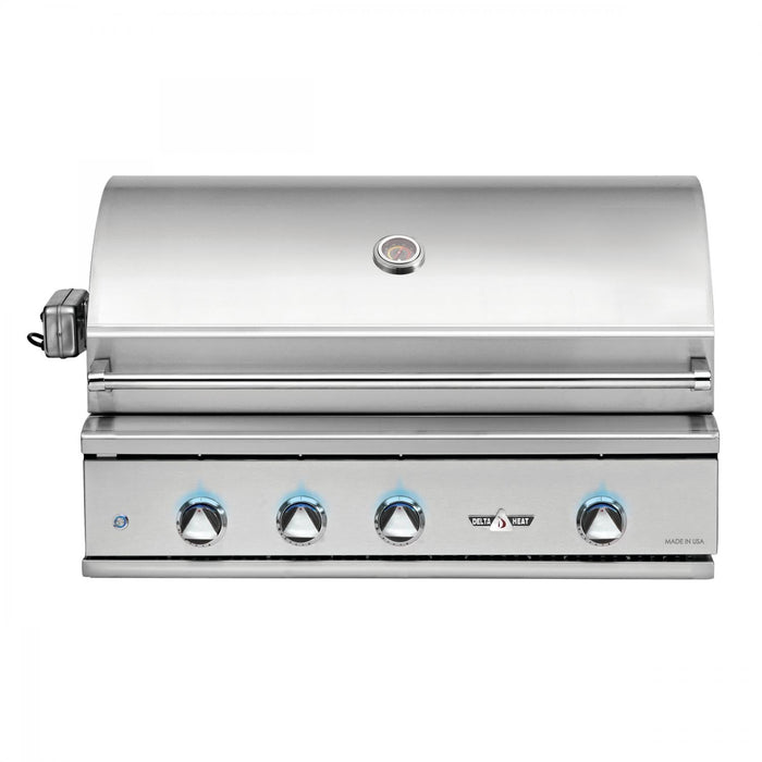 Delta Heat 38-Inch 3-Burner Built-In Propane Gas Grill with Infrared Rotisserie Burner - DHBQ38R-DL