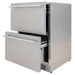 Stono Outdoor Living The Blaze 23.5-Inch 5.1 Cu. Ft. Outdoor Rated Stainless Steel Double Drawer Refrigerator (BLZ-SSRF-DBDR5.1) features two spacious pull-out drawers, offering ample storage for your outdoor kitchen needs and durable 304 stainless steel construction.