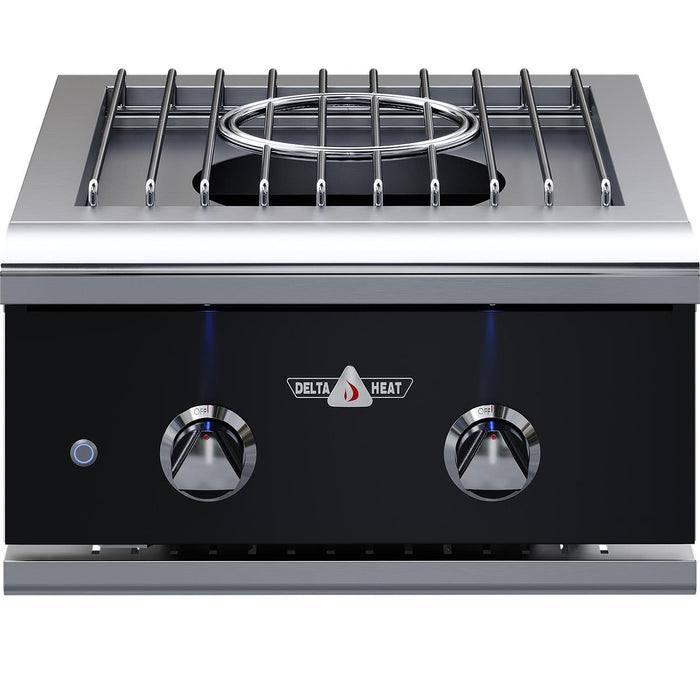 Delta Heat 22-Inch Built-In Natural Gas Power Burner - Black Control Panel - DHPW22-KN