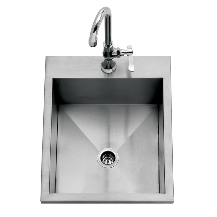 Delta Heat 15-Inch Drop-In Outdoor Rated Bar Sink With Cold Water Faucet - DHOS15