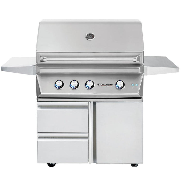 Twin Eagles 42-Inch 3-Burner Built-In Propane Gas Grill with Infrared Rotisserie Burner - TEBQ42R-CL