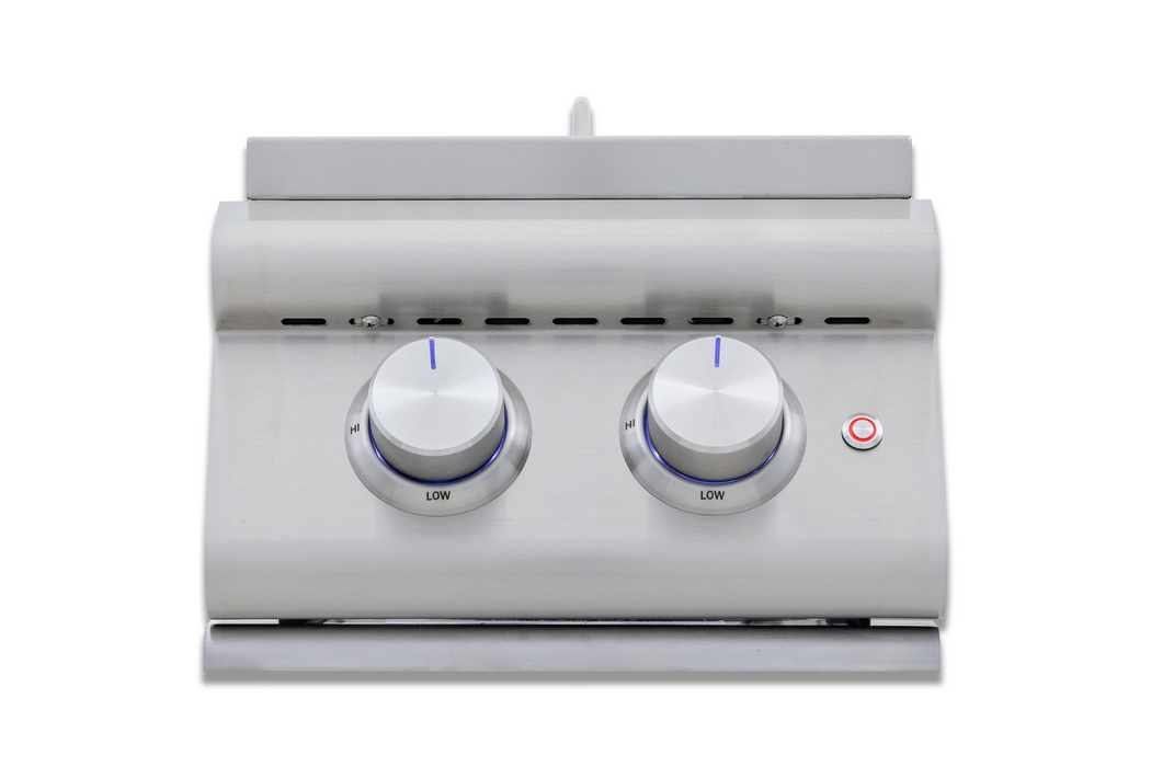 Blaze Premium LTE+ Natural Gas Stainless Steel Double Side Burner W/ Lid - BLZ-SB2-LTE3-NG