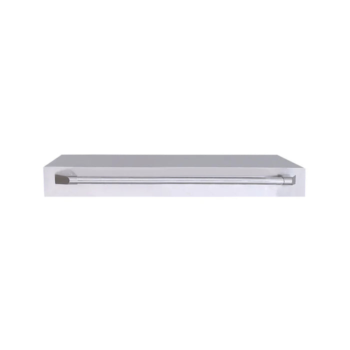 Stono Outdoor Living A stainless steel floating shelf with a front metal bar, shown front view on white background—ideal for 75 Griddles and compatible with Le Griddle’s OMLLID75 Lid for GEE75 / GFE75 + OML75 / OML75C.
