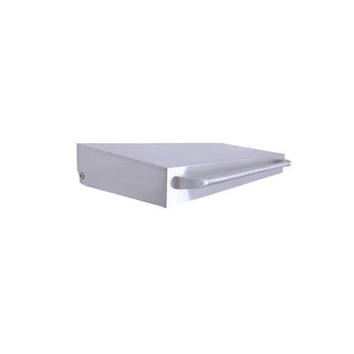 Stono Outdoor Living The Le Griddle OMLLID75 is a stainless steel, wall-mounted lid with curved front rail, designed for GEE75/GFE75 and OML75/OML75C griddles by Le Griddle, shown isolated on a white background.