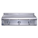 Stono Outdoor Living The Le Griddle Pro Series 105 by Le Griddle is a stainless steel, 3-burner natural gas griddle with interior lights, a 6mm flat plate, raised backsplash, and large control knobs—perfect for professional kitchens. Model: OML105P6.