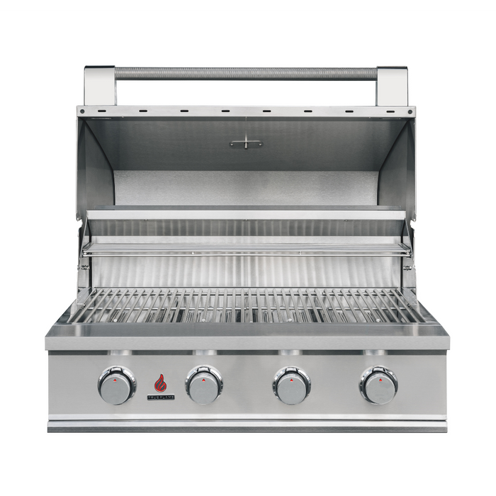 True Flame E Series 32" Stainnless Steel 4-Burner Built-In Natural Gas Grill - TFE32-NG