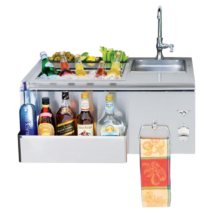 Twin Eagles 30-Inch Built-In Stainless Steel Outdoor Bar With Sink and Ice Bin Cooler - TEOB30-B