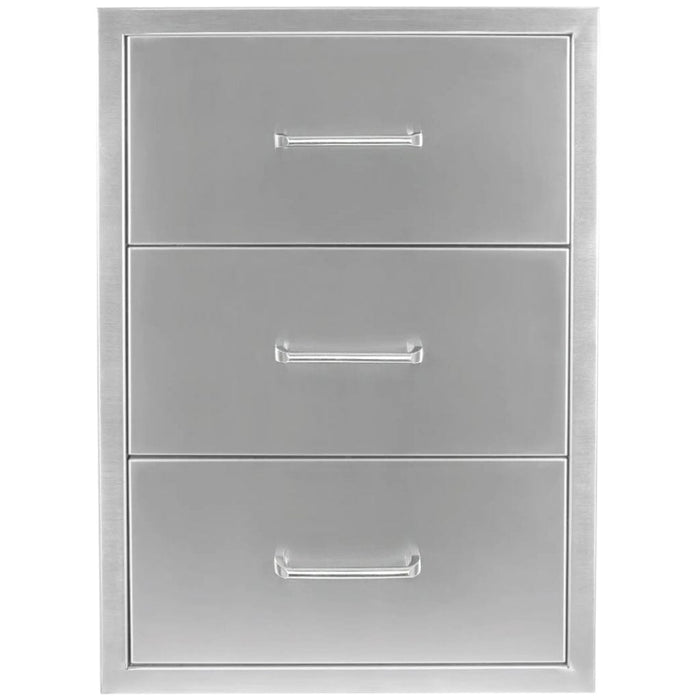 Wildfire 19" x 26" Black 304 Stainless Steel Triple Drawer - WF-TDW1926-BSS