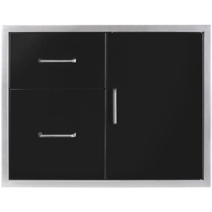 Wildfire 30" x 24" Black 304 Stainless Steel Door/Drawer Combo - WF-DDWCOMBO3024-BSS