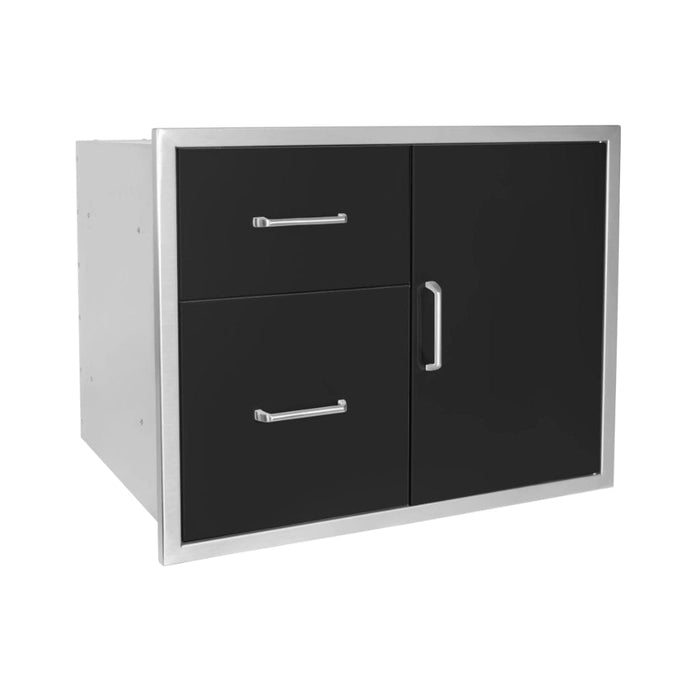 Wildfire 30" x 24" Black 304 Stainless Steel Door/Drawer Combo - WF-DDWCOMBO3024-BSS