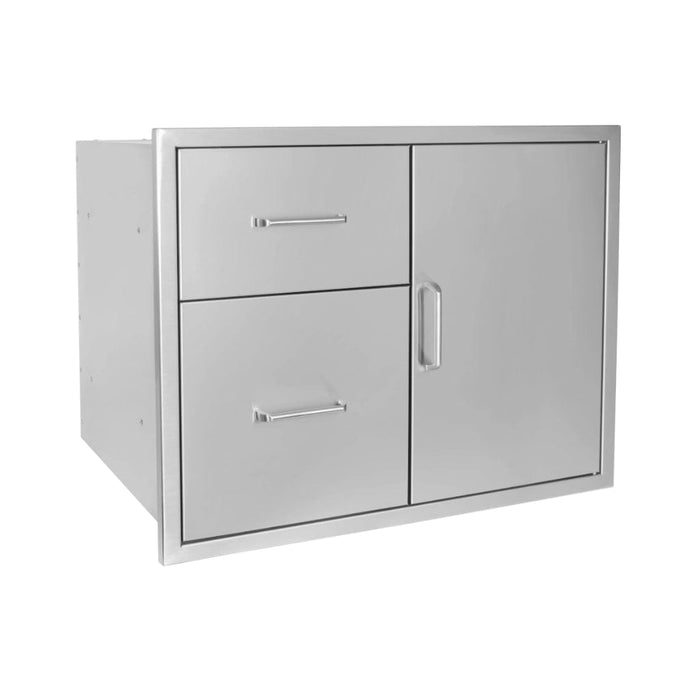 Wildfire 30" x 24" Black 304 Stainless Steel Door/Drawer Combo - WF-DDWCOMBO3024-BSS