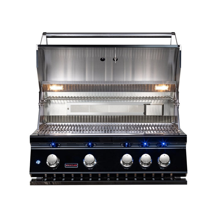 Bonfire Built-In 4 Burner Black Series Gas Grill with Rotisserie Kit and Cover - Stono Outdoor Living Co