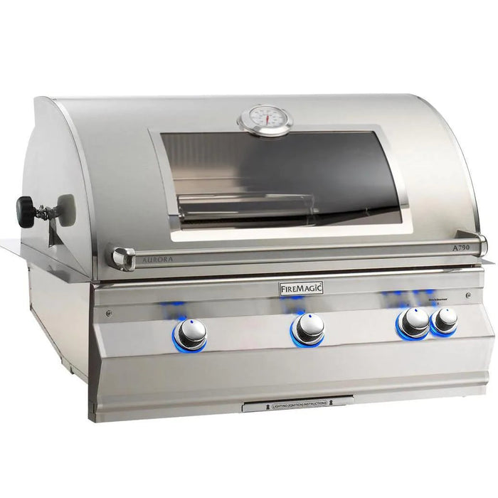 Fire Magic Aurora A790I 36-Inch Built-In Natural Gas Grill With One Infrared Burner, Magic View Window, Rotisserie, And Analog Thermometer - A790I-8LAN-W - Stono Outdoor Living Co