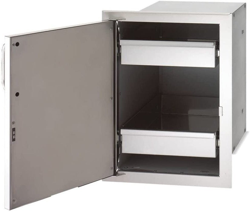 Fire Magic Premium Flush 14-Inch Right-Hinged Enclosed Cabinet Storage With Drawers With Soft Close - 53820SC-R - Stono Outdoor Living Co