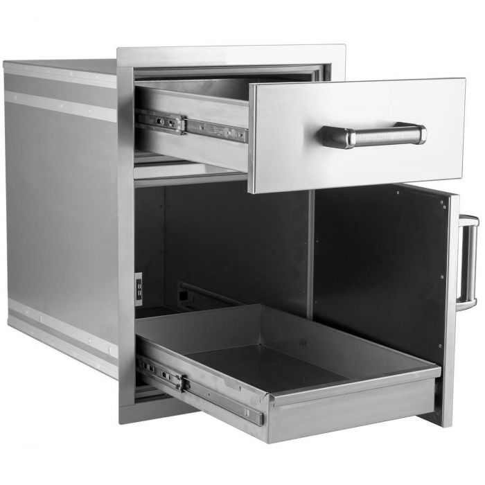 Fire Magic Premium Flush 17-Inch Pantry / Access Drawer Combo - 54018S - Stono Outdoor Living Co