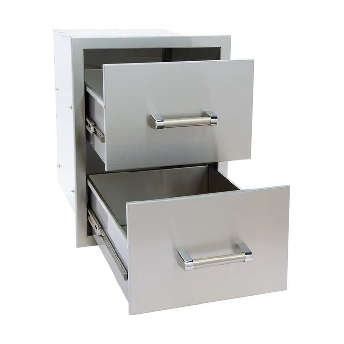 KoKoMo Grills Stainless Steel Double Drawer for Outdoor Kitchen - KO-DD12 - Stono Outdoor Living Co