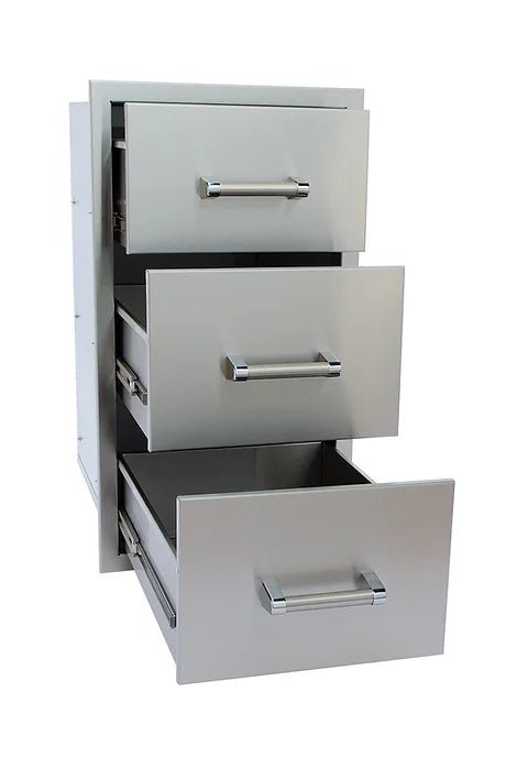 KoKoMo Grills Stainless Steel Triple Drawer for Outdoor Kitchen - KO-TD18 - Stono Outdoor Living Co