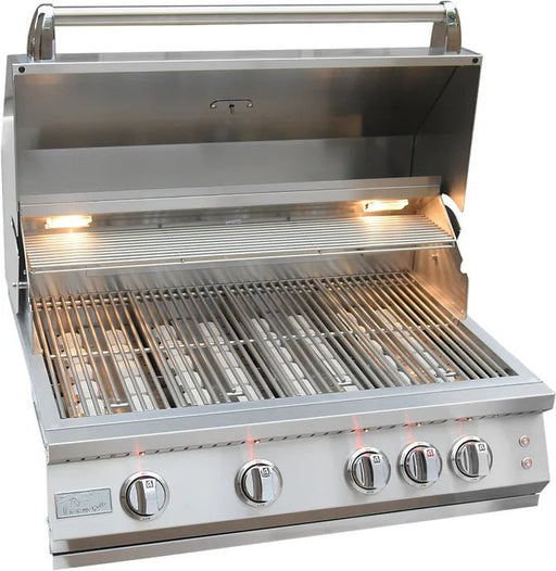 KoKoMo Grills Professional 4 Burner 32 Inch Built In BBQ Grill With Lights & IR Back Burner - KO-BAK4BG-PRO - Stono Outdoor Living Co