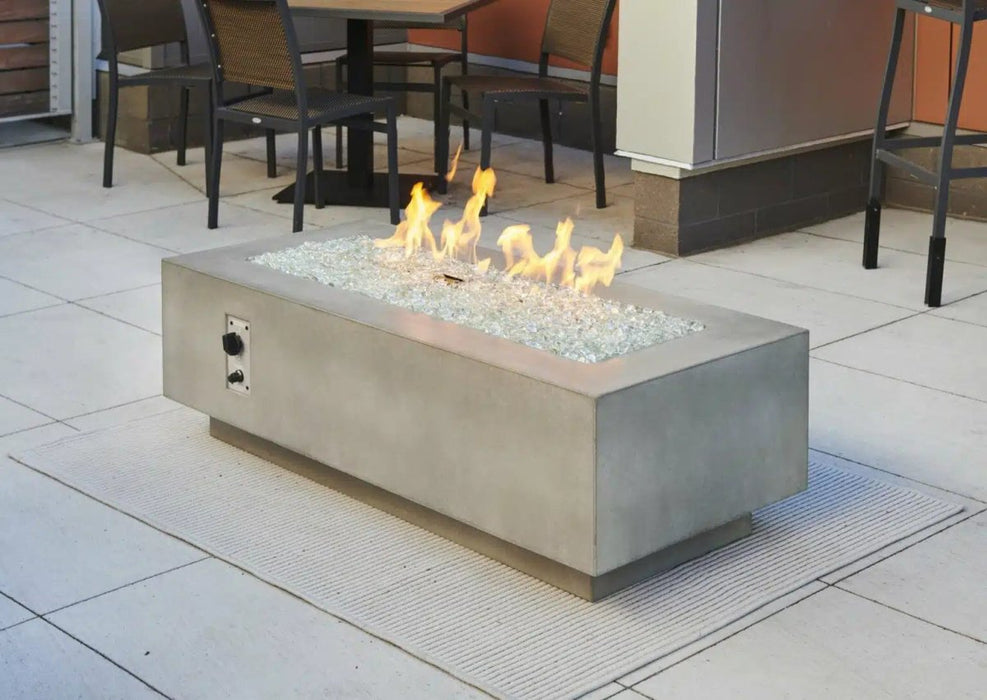 Outdoor Greatroom Company Cove 54-Inch Linear Propane Gas Fire Pit Table with 42-Inch Crystal Fire Burner - Midnight Mist - CV-54MM - Stono Outdoor Living Co