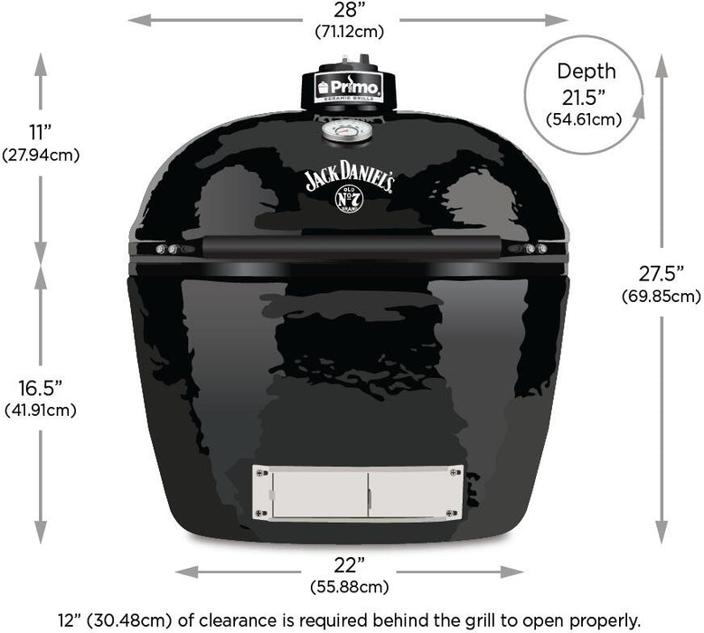 Primo Jack Daniel’s Edition Primo X-Large Oval 400 Ceramic Kamado Charcoal Grill - PGCXLHJ - Stono Outdoor Living Co