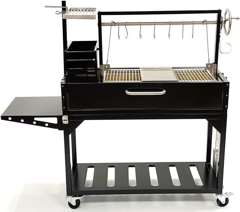 Tagwood BBQ Chief Series Argentine Santa Maria Wood Fire & Charcoal Freestanding Grill 1/8 Thickness - 714 sq. in. of total grilling area - BBQ03SI - Stono Outdoor Living Co