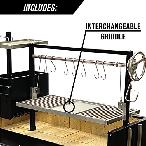 Tagwood BBQ Chief Series Argentine Santa Maria Wood Fire & Charcoal Freestanding Grill 1/8 Thickness - 714 sq. in. of total grilling area - BBQ03SI - Stono Outdoor Living Co