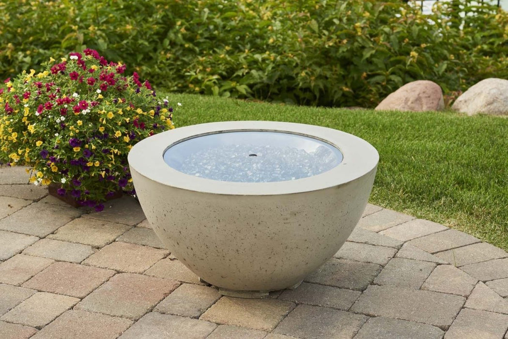 Outdoor Greatroom Company Cove 29-Inch Round Propane Gas Fire Pit Bowl with 20-Inch Crystal Fire Burner - Natural Grey - CV-20 - Stono Outdoor Living Co