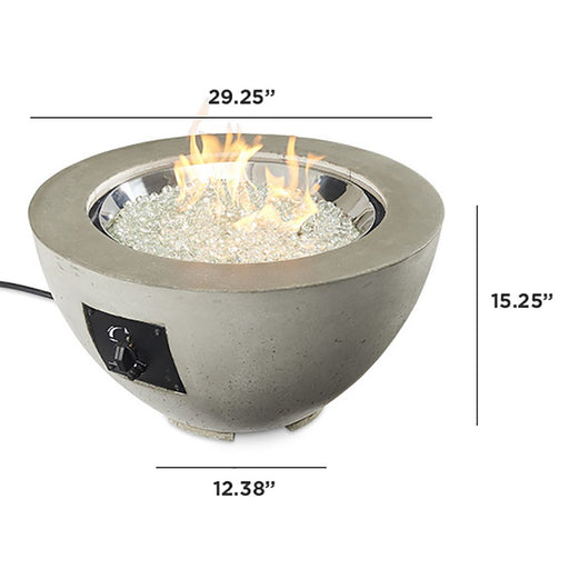 Outdoor Greatroom Company Cove 29-Inch Round Propane Gas Fire Pit Bowl with 20-Inch Crystal Fire Burner - Natural Grey - CV-20 - Stono Outdoor Living Co