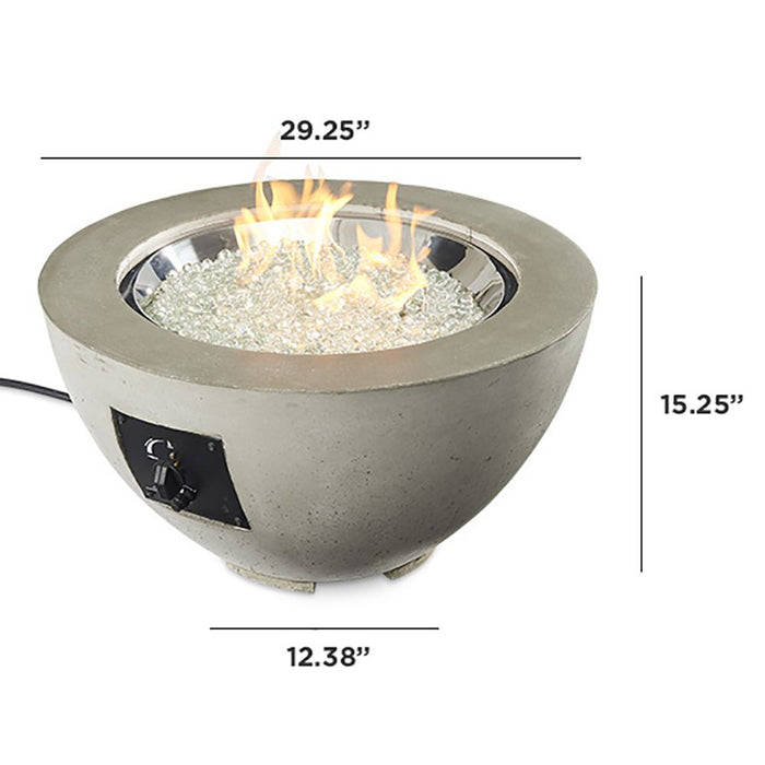 Outdoor Greatroom Company Cove 29-Inch Round Propane Gas Fire Pit Bowl with 20-Inch Crystal Fire Burner - Natural Grey - CV-20 - Stono Outdoor Living Co