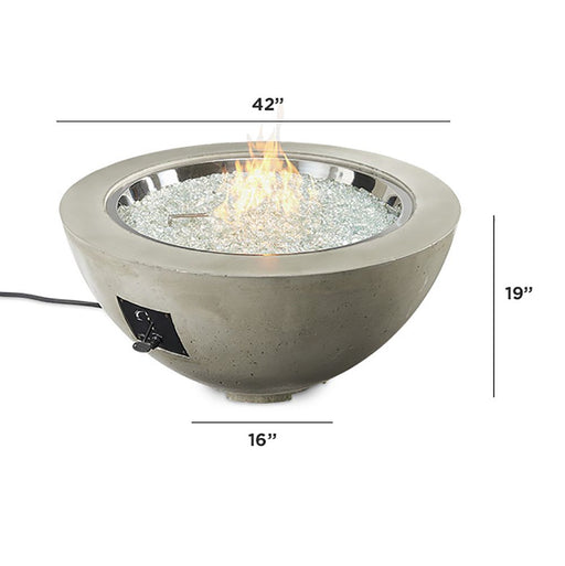 Outdoor Greatroom Company Cove 42-Inch Round Propane Gas Fire Pit Bowl with 30-Inch Crystal Fire Burner - Natural Grey - CV-30 - Stono Outdoor Living Co