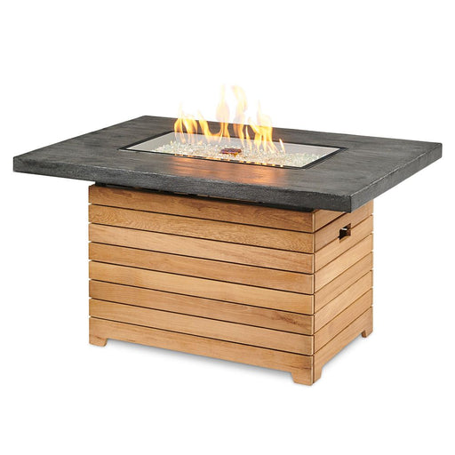 Outdoor Greatroom Company Darien 44-Inch Rectangular Propane Gas Fire Pit Table with Everblend Top and 24-Inch Crystal Fire Burner - DAR-1224-EBG-K - Stono Outdoor Living Co