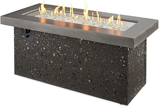 Outdoor Greatroom Company Key Largo 54-Inch Linear Propane Gas Fire Pit Table with 42-Inch Crystal Fire Burner - Midnight Mist - KL-1242-MM - Stono Outdoor Living Co