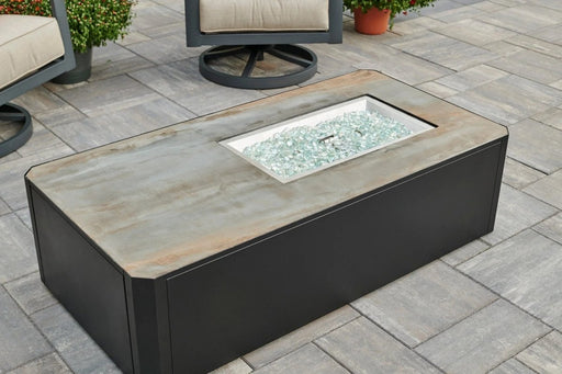 Outdoor Greatroom Company Kinney 55-Inch Rectangular Propane Gas Fire Pit Table with 24-Inch Crystal Fire Burner - KN-1224 - Stono Outdoor Living Co