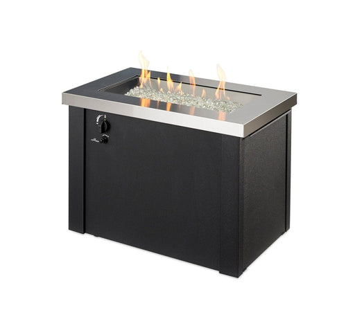 Outdoor Greatroom Company Providence 32-Inch Rectangular Propane Gas Fire Pit Table with 24-Inch Crystal Fire Burner - Stainless Steel - PROV-1224-SS - Stono Outdoor Living Co